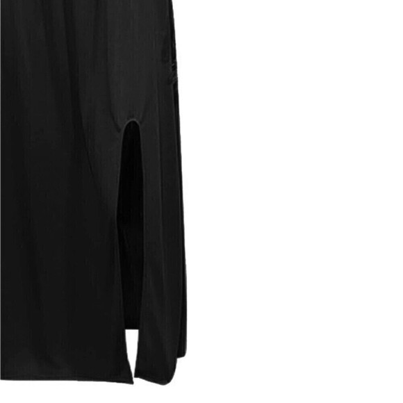Black Sleeveless Maxi Dress Split Solid Color Casual Size Small Lightweight - Picture 3 of 12